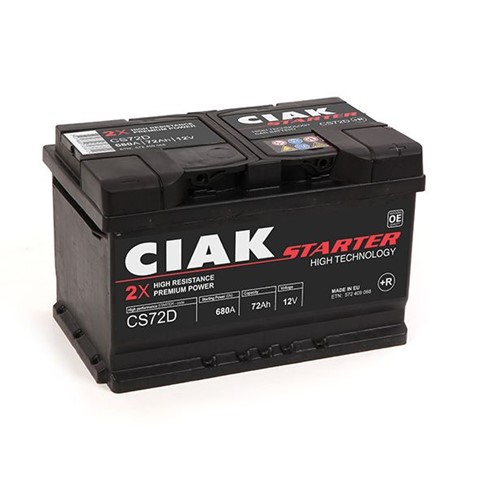 Akumulator CIAK Starter 12V- 72 Ah D+ 278x175x175 / CS72D