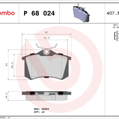 BREMBO kočione pločice Renault Clio Megane Scenic Twingo Modus P 68 024