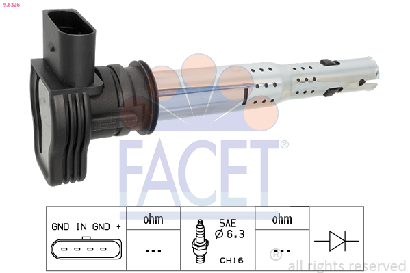 FACET Bobina (kalem paljenja) VW Golf 5 6 Audi A3 A4 9.6326