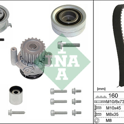 Set zupčastog remena / kaiša sa vodenom pumpom VW Golf 6, Passat B6/B7, Tiguan, Audi, Škoda, Seat 1.6/2.0 TDI – INA 530 0550 32
