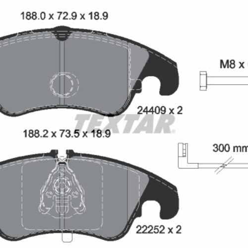 TEXTAR prednje kočione pločice 2440903 Audi A6 A7 Q5 C7 4G sa senzorom habanja + vijci