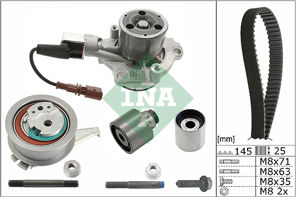 INA Set zupčastog remena VW Golf 7 Audi A4 A6 1.6 TDI 2.0 TDI 530 0650 30