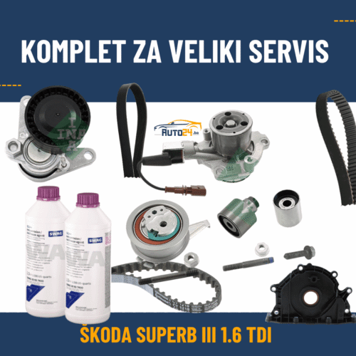 Komplet za veliki servis Škoda Superb III 1.6 TDI 88 kW s remenom uljne pumpe – INA + Continental