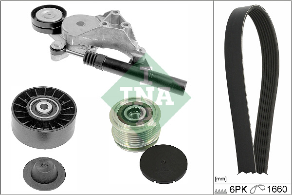 Set mikro remena s remenicom alternatora VW Golf 4 1.9 TDI – INA 529 0471 20