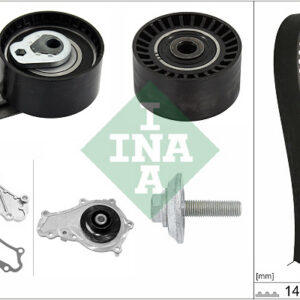 Set zupčastog remena s vodenom pumpom Peugeot 207 308 Citroen C4 C5 1.6 HDi INA 530 0578 30