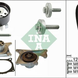 Set zupčastog remena s vodenom pumpom Renault Megane 3 Dacia Duster Nissan Qashqai 1.5 dCi INA 530 0197 32
