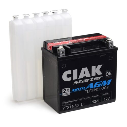CIAK Starter AGM Moto akumulator YT14B-BS 12V 12Ah 210A L+