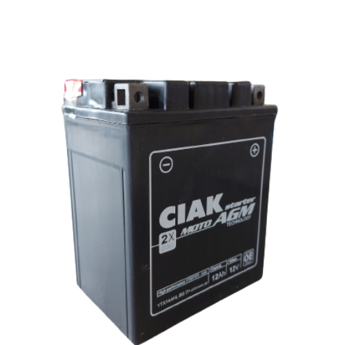CIAK Starter AGM Moto akumulator YTX14AHL-BS 12V 12Ah 210A D+
