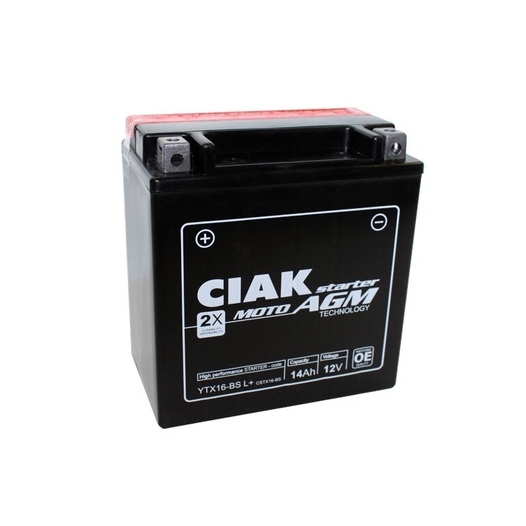 CIAK Starter AGM Moto akumulator YTX16-BS 12V 14Ah 230A L+