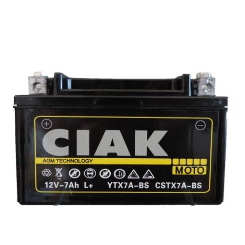 CIAK Starter AGM Moto akumulator YTX7A-BS 12V 7Ah 105A L+