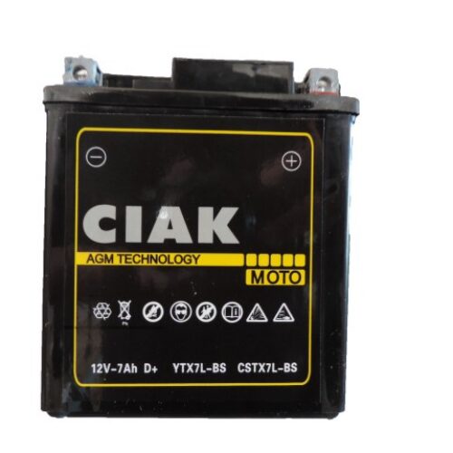 CIAK Starter AGM Moto akumulator YTX7L-BS 12V 7Ah 100A D+