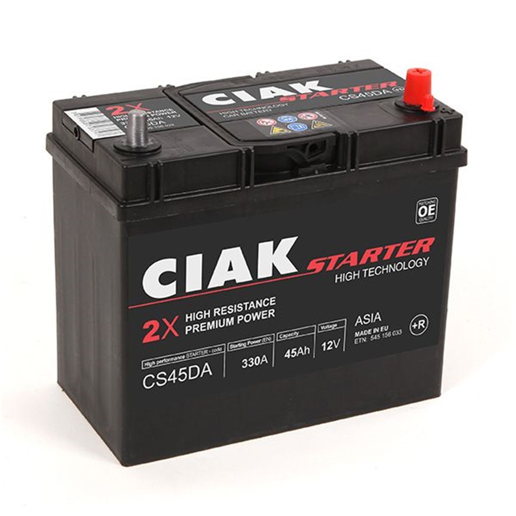 CIAK Starter Asia akumulator 12V 45Ah 330A D+ – CS45DA