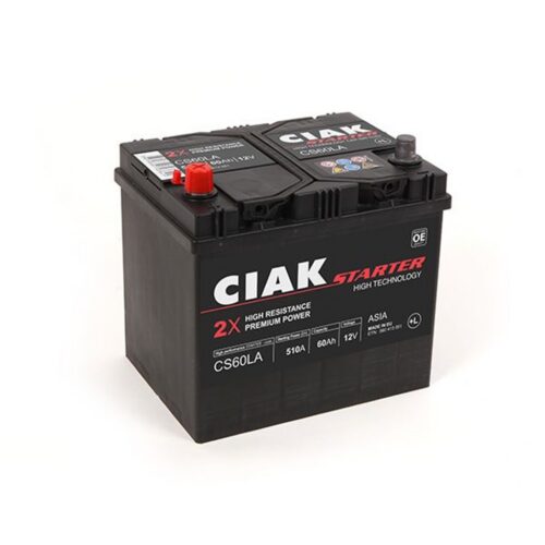 CIAK Starter Asia akumulator 12V 60Ah 510A L+ – CS60LA