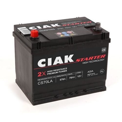 CIAK Starter Asia akumulator 12V 70Ah 570A L+ – CS70LA