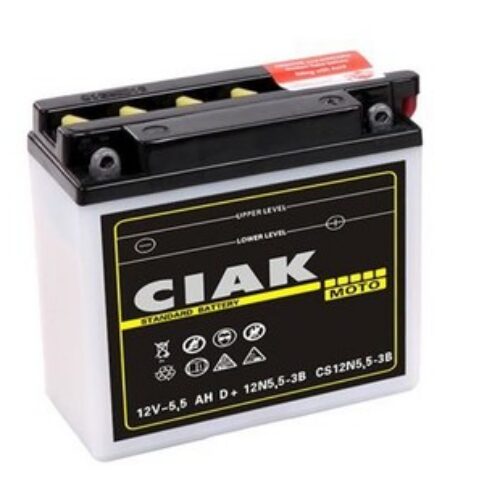 CIAK Starter Moto akumulator 12N5.5-3B 12V 5.5Ah 55A D+